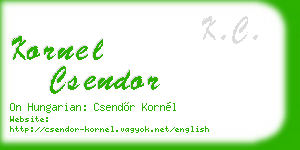 kornel csendor business card